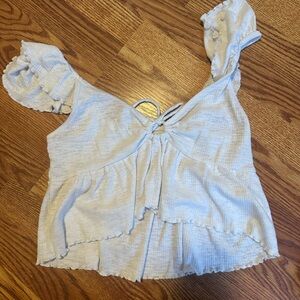 Women's Cream Ruffle Top